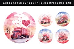 Truck Keychain And Car Coaster Sublimation Design Product Image 1