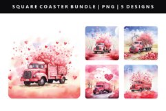 Truck Square Coaster Design | Square Coaster PNG Product Image 1