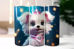Princess Puppy Tumbler Wrap Sublimation | Little Puppy PNG Product Image 2