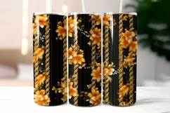 Floral Tumbler Wrap | Elegant Floral Silk Fabric Texture Product Image 2