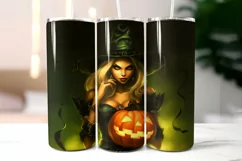 Halloween Witch Tumbler Wrap | Fantasy Beautiful Witch Print Product Image 2