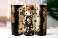 Halloween Voodoo Doll Tumbler Wrap | Vintage Doll Tumbler Product Image 2