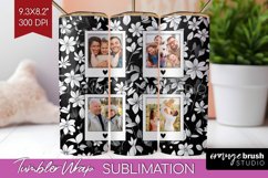 Retro Photo Tumbler PNG - Flowers Picture Tumbler Wrap Product Image 1