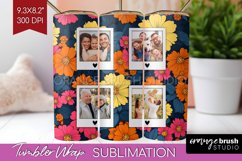 Retro Photo Tumbler PNG - Flowers Picture Tumbler Wrap Product Image 1