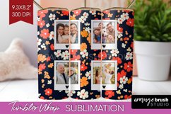 Retro Photo Tumbler PNG - Flowers Picture Tumbler Wrap Product Image 1