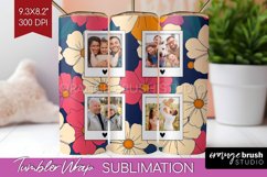 Retro Photo Tumbler PNG - Flowers Picture Tumbler Wrap Product Image 1