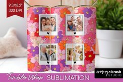 Retro Photo Tumbler PNG - Flowers Picture Tumbler Wrap Product Image 1