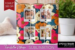 Retro Photo Tumbler PNG - Flowers Picture Tumbler Wrap Product Image 1