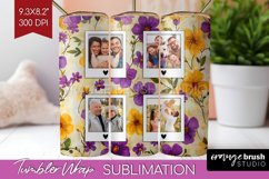 Retro Photo Tumbler PNG - Flowers Picture Tumbler Wrap Product Image 1