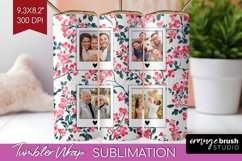 Retro Photo Tumbler PNG - Flowers Picture Tumbler Wrap Product Image 1
