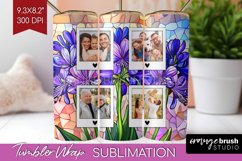 Stained Glass Photo Tumbler PNG - Flowers Picture Tumbler Product Image 1