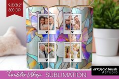 Stained Glass Photo Tumbler PNG - Flowers Picture Tumbler Product Image 1