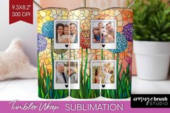 Stained Glass Photo Tumbler PNG - Flowers Picture Tumbler Product Image 1