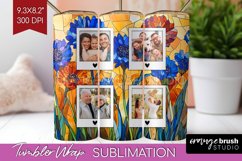 Stained Glass Photo Tumbler PNG - Flowers Picture Tumbler Product Image 1