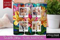 Stained Glass Photo Tumbler PNG - Flowers Picture Tumbler Product Image 1