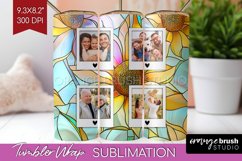 Stained Glass Photo Tumbler PNG - Flowers Picture Tumbler Product Image 1