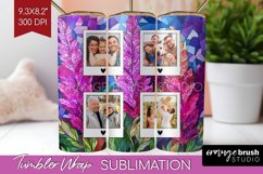 Stained Glass Photo Tumbler PNG - Flowers Picture Tumbler Product Image 1