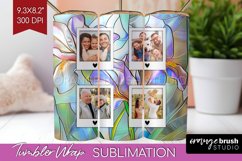 Stained Glass Photo Tumbler PNG - Flowers Picture Tumbler Product Image 1