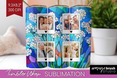 Stained Glass Photo Tumbler PNG - Flowers Picture Tumbler Product Image 1