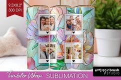 Stained Glass Photo Tumbler PNG - Flowers Picture Tumbler Product Image 1