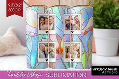 Stained Glass Photo Tumbler PNG - Flowers Picture Tumbler Product Image 1