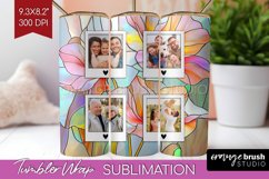 Stained Glass Photo Tumbler PNG - Flowers Picture Tumbler Product Image 1