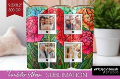 Stained Glass Photo Tumbler PNG - Flowers Picture Tumbler Product Image 1