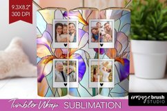 Stained Glass Photo Tumbler PNG - Flowers Picture Tumbler Product Image 1