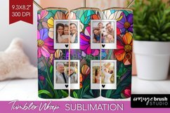 Stained Glass Photo Tumbler PNG - Flowers Picture Tumbler Product Image 1
