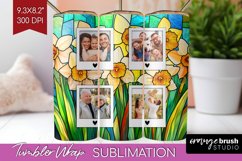 Stained Glass Photo Tumbler PNG - Flowers Picture Tumbler Product Image 1