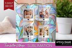 Stained Glass Photo Tumbler PNG - Flowers Picture Tumbler Product Image 1