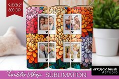 Stained Glass Photo Tumbler PNG - Flowers Picture Tumbler Product Image 1