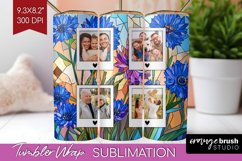Stained Glass Photo Tumbler PNG - Flowers Picture Tumbler Product Image 1