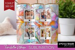 Stained Glass Photo Tumbler PNG - Flowers Picture Tumbler Product Image 1