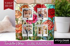 Stained Glass Photo Tumbler PNG - Flowers Picture Tumbler Product Image 1