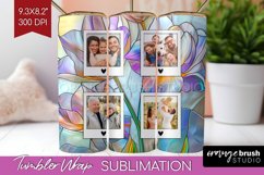 Stained Glass Photo Tumbler PNG - Flowers Picture Tumbler Product Image 1