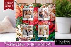 Stained Glass Photo Tumbler PNG - Flowers Picture Tumbler Product Image 1