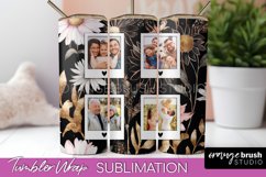 Photo Tumbler Wrap, Floral Picture Frame Tumbler Sublimation Product Image 1
