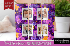 Retro Flowers Photo Tumbler PNG - Floral Picture Tumbler Product Image 1