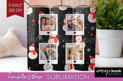 Christmas Photo Tumbler PNG - Snowman Picture Tumbler Wrap Product Image 1