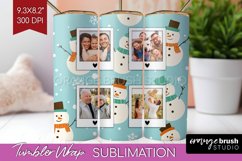 Christmas Photo Tumbler PNG - Snowman Picture Tumbler Wrap Product Image 1