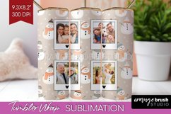 Christmas Photo Tumbler PNG - Snowman Picture Tumbler Wrap Product Image 1