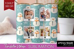 Christmas Photo Tumbler PNG - Snowman Picture Tumbler Wrap Product Image 1