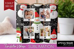 Christmas Photo Tumbler PNG - Snowman Picture Tumbler Wrap Product Image 1