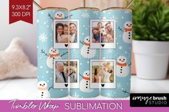 Christmas Photo Tumbler PNG - Snowman Picture Tumbler Wrap Product Image 1