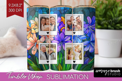 Stained Glass Photo Tumbler PNG - Flowers Picture Tumbler Product Image 1