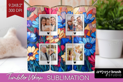 Stained Glass Photo Tumbler PNG - Flowers Picture Tumbler Product Image 1
