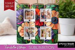 Stained Glass Photo Tumbler PNG - Flowers Picture Tumbler Product Image 1