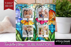 Stained Glass Photo Tumbler PNG - Flowers Picture Tumbler Product Image 1