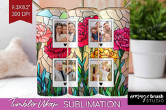 Stained Glass Photo Tumbler PNG - Flowers Picture Tumbler Product Image 1